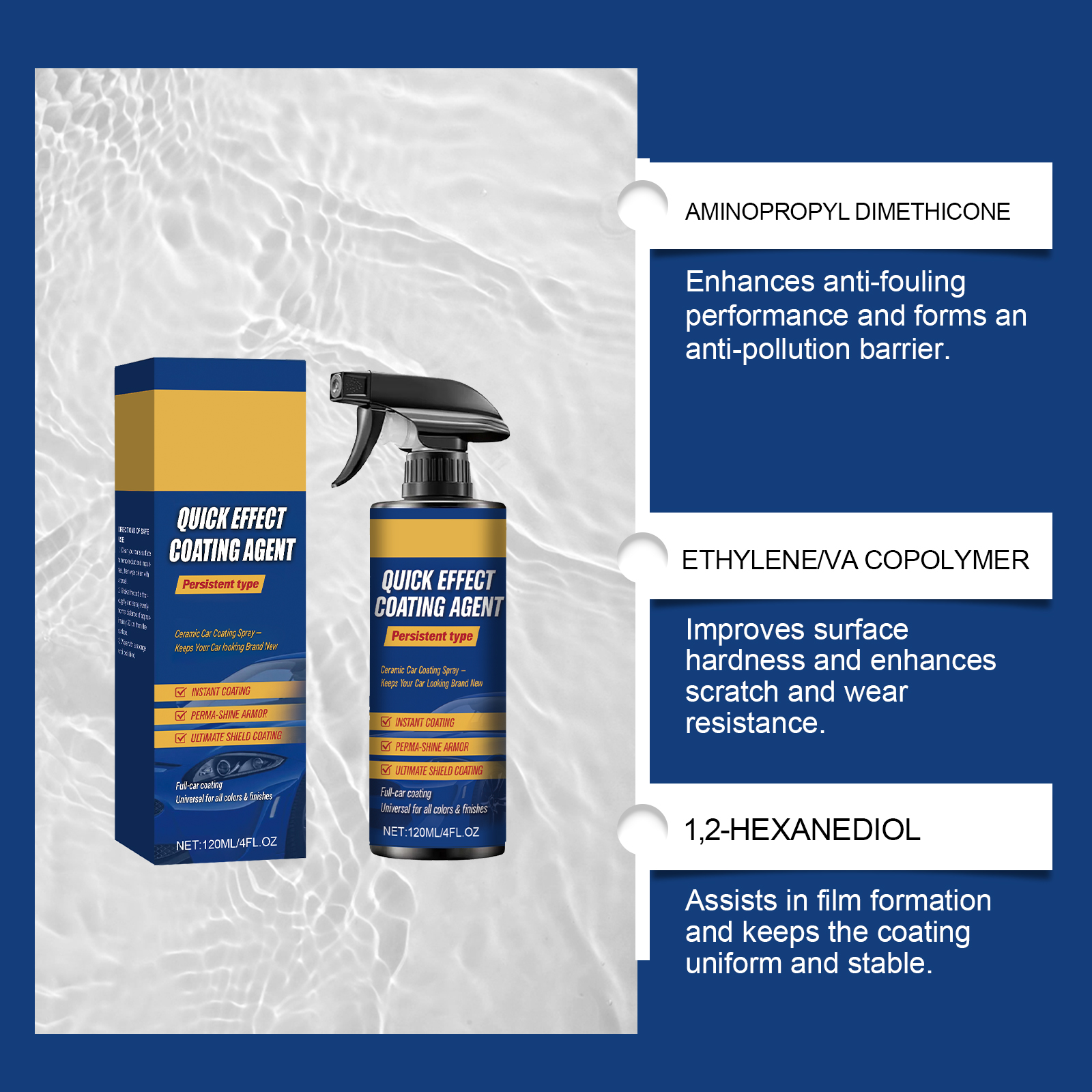 Automotive Ceramic Coating Agent Car Paint Surface Gloss Maintenance Renovation Cleaning Dustproof Nano Coating Agent