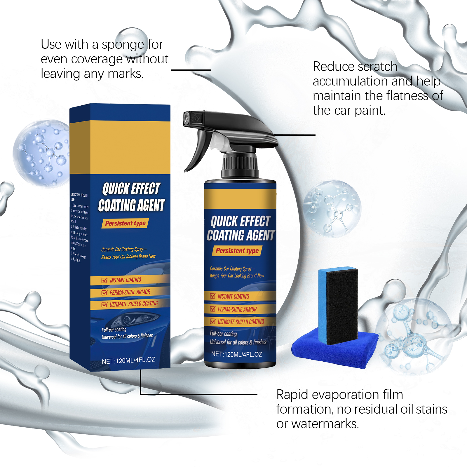 Automotive Ceramic Coating Agent Car Paint Surface Gloss Maintenance Renovation Cleaning Dustproof Nano Coating Agent