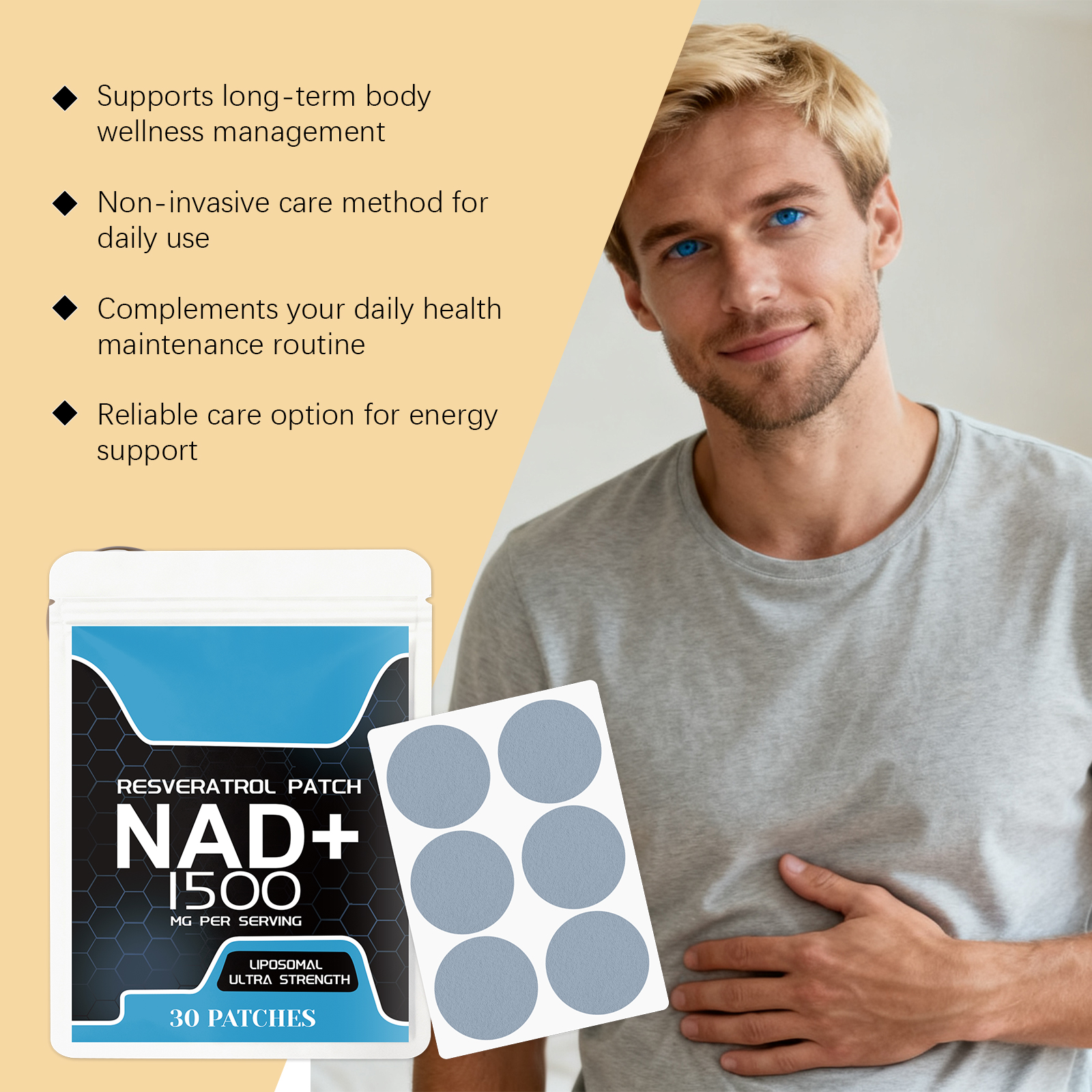 Body Care Patch Gentle Soft Skin-Friendly Close-Fitting Vitality Boost Portable Daily External Care Sticker