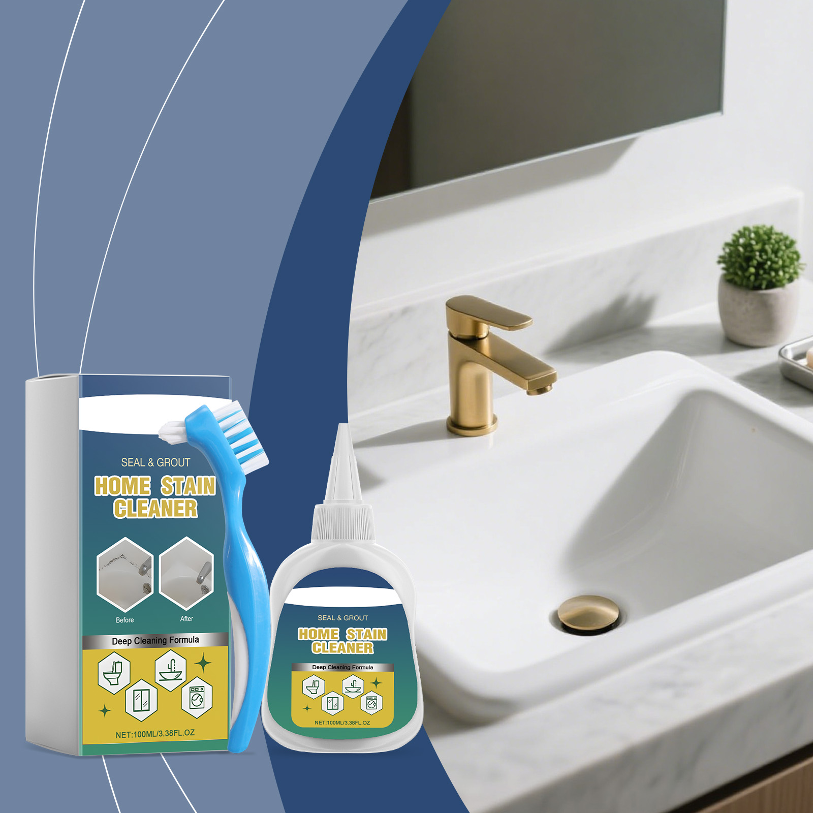 Household Decontamination Cleaning Gel Deep Effective Decontamination Tile Grout Universal Portable Package