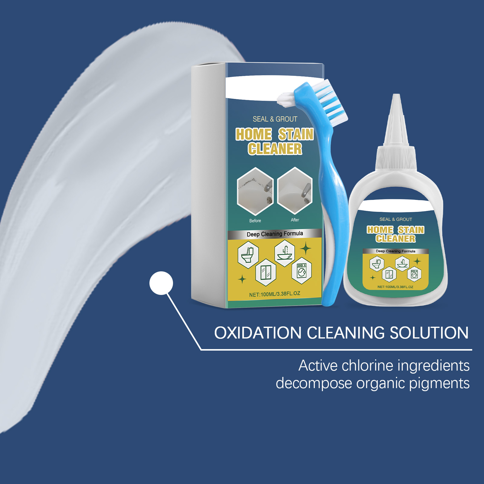 Household Decontamination Cleaning Gel Deep Effective Decontamination Tile Grout Universal Portable Package