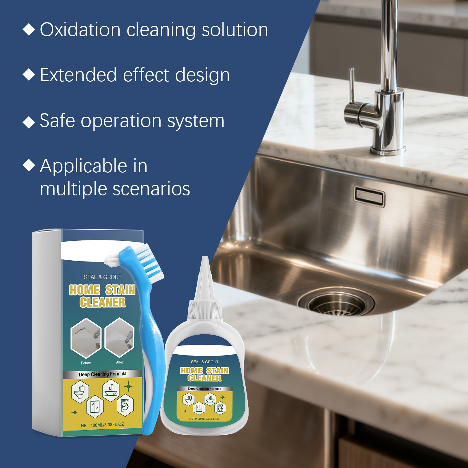 Household Decontamination Cleaning Gel Deep Effective Decontamination Tile Grout Universal Portable Package