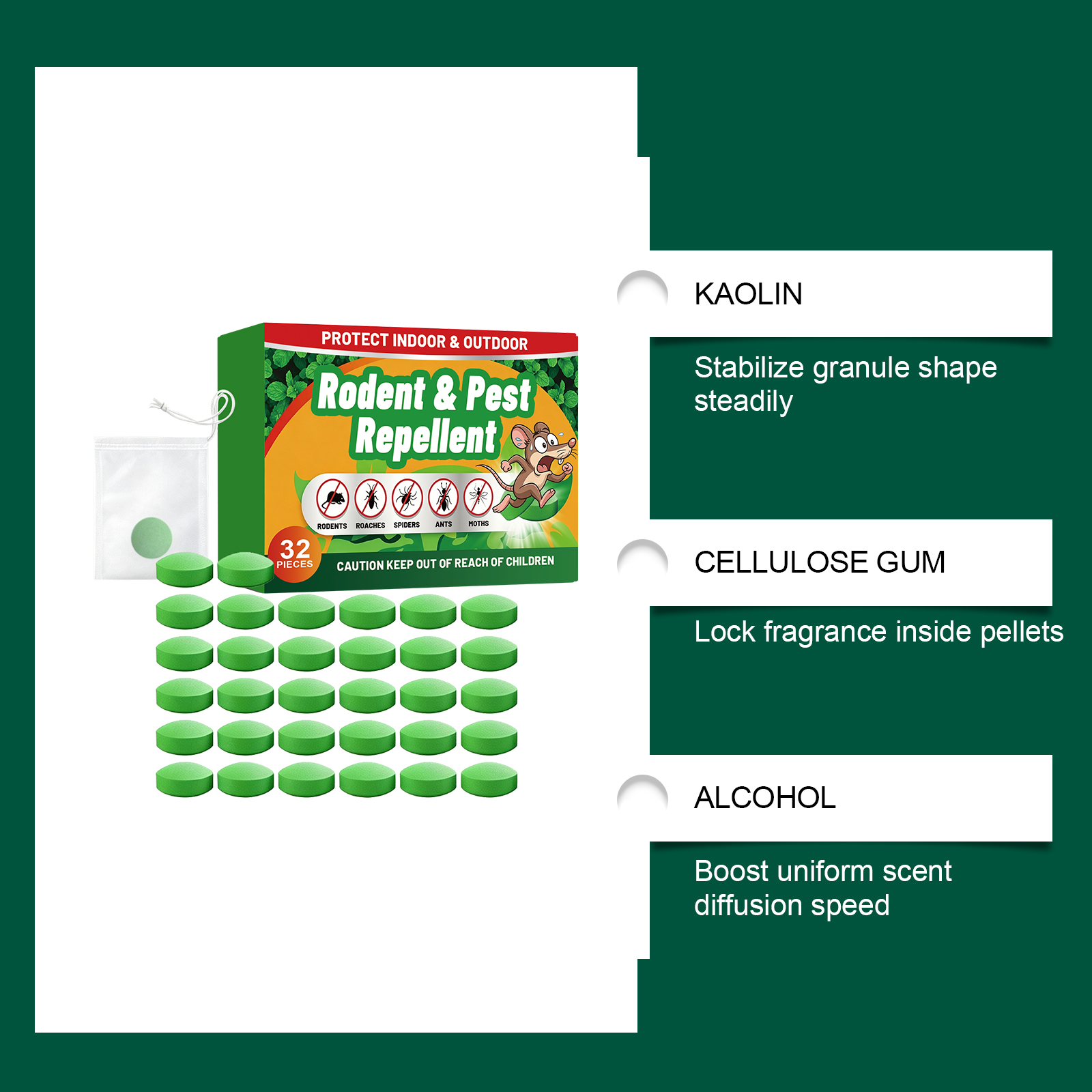 Rat Repellent Pellet Household Indoor Outdoor Rodent Deterrent Anti Gnaw Multi Scene Fresh Smell Drive Mice Away