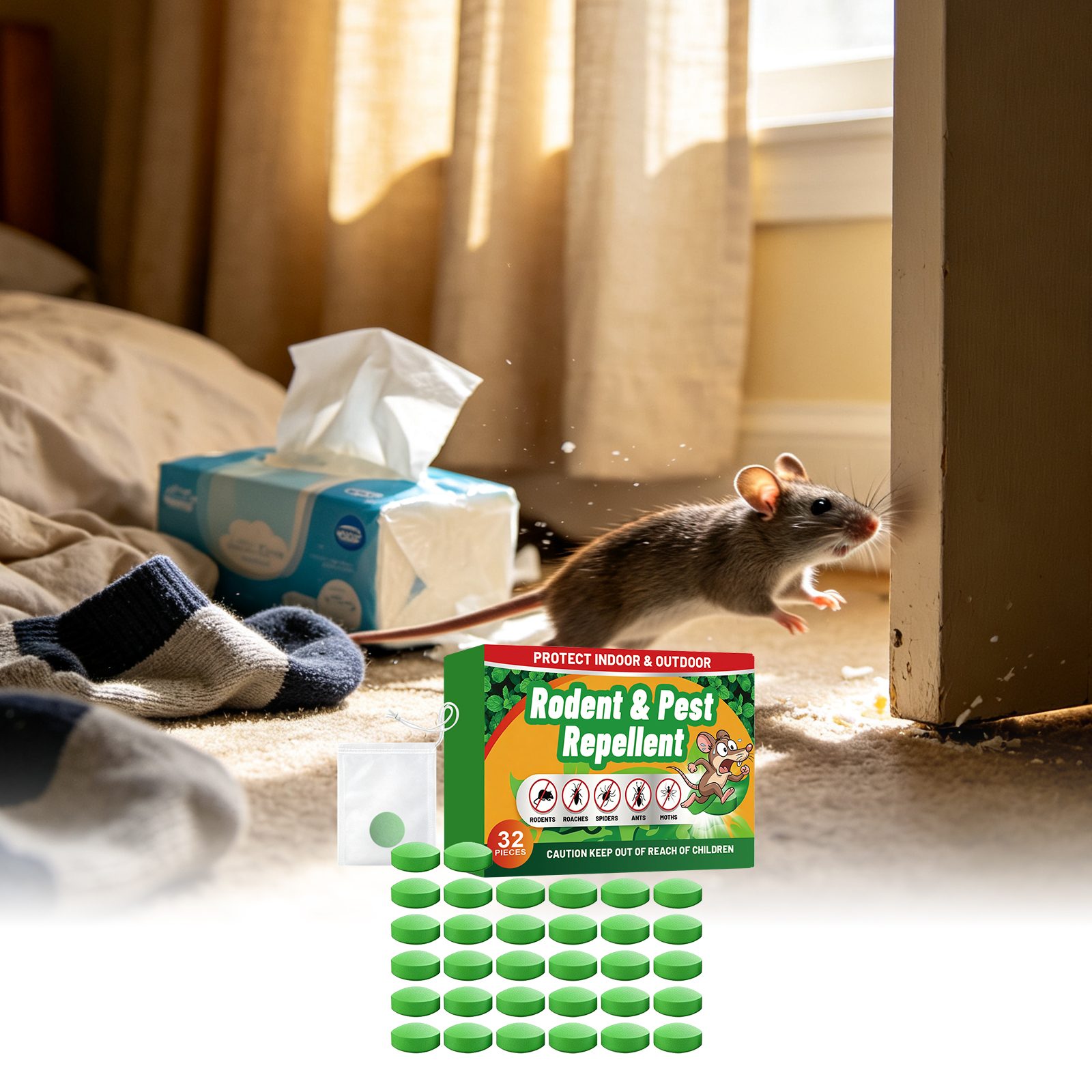 Rat Repellent Pellet Household Indoor Outdoor Rodent Deterrent Anti Gnaw Multi Scene Fresh Smell Drive Mice Away