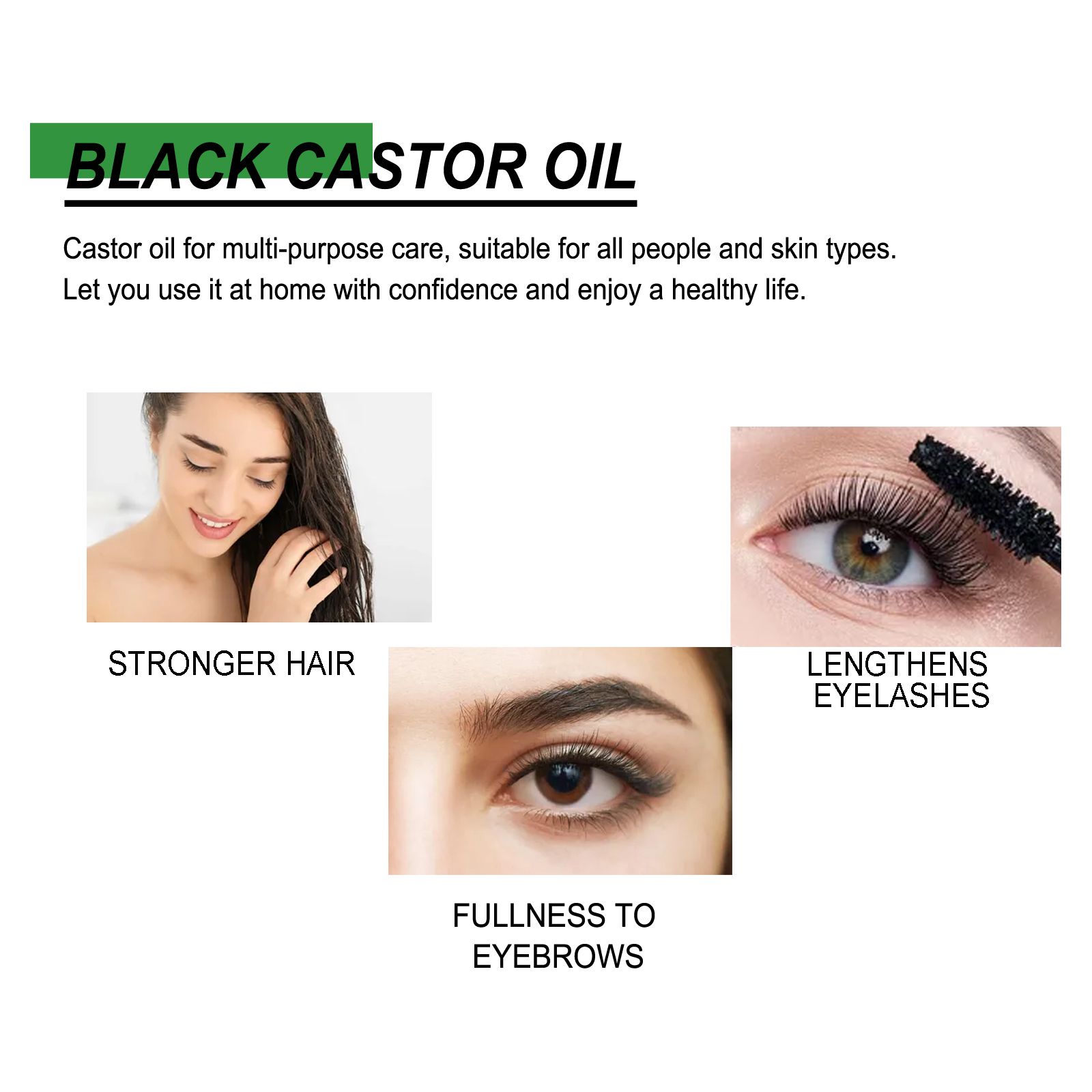 Castor Oil Hair Growth Liquid Nourishing For Hair Roots Eyebrows And Eyelashes Daily Care