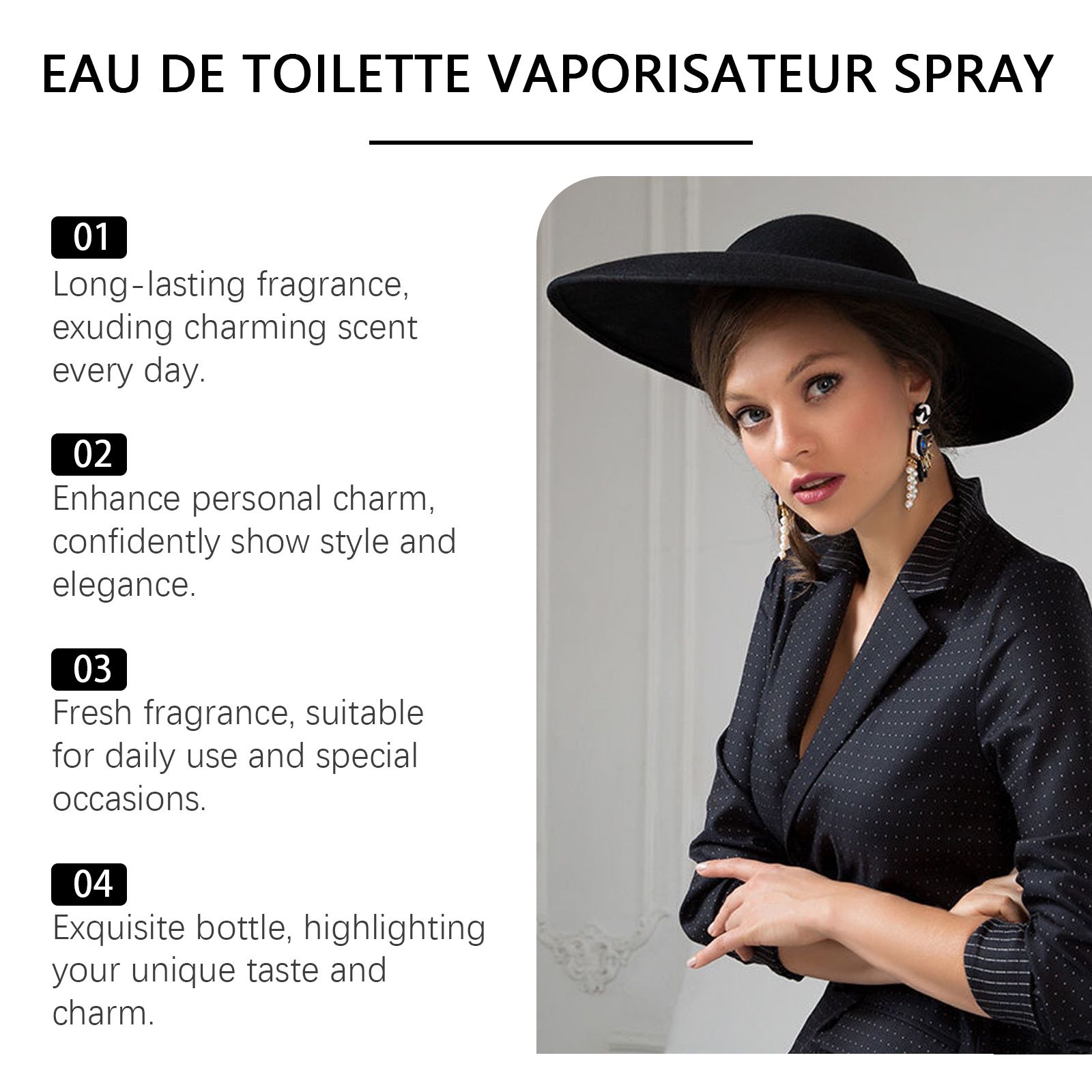 Women Cologne Charm Perfume Rose Jasmine Fresh Long Lasting For Daily Wear