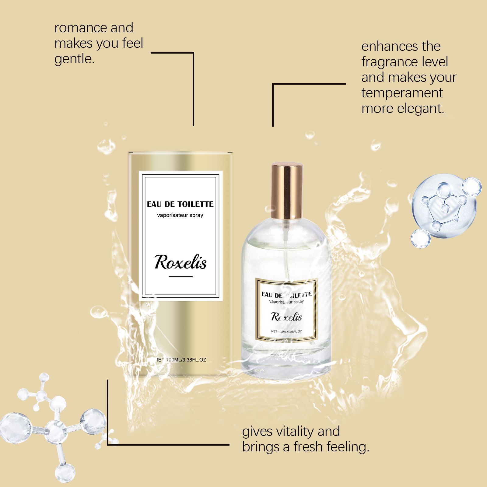 Women Cologne Charm Perfume Rose Jasmine Fresh Long Lasting For Daily Wear