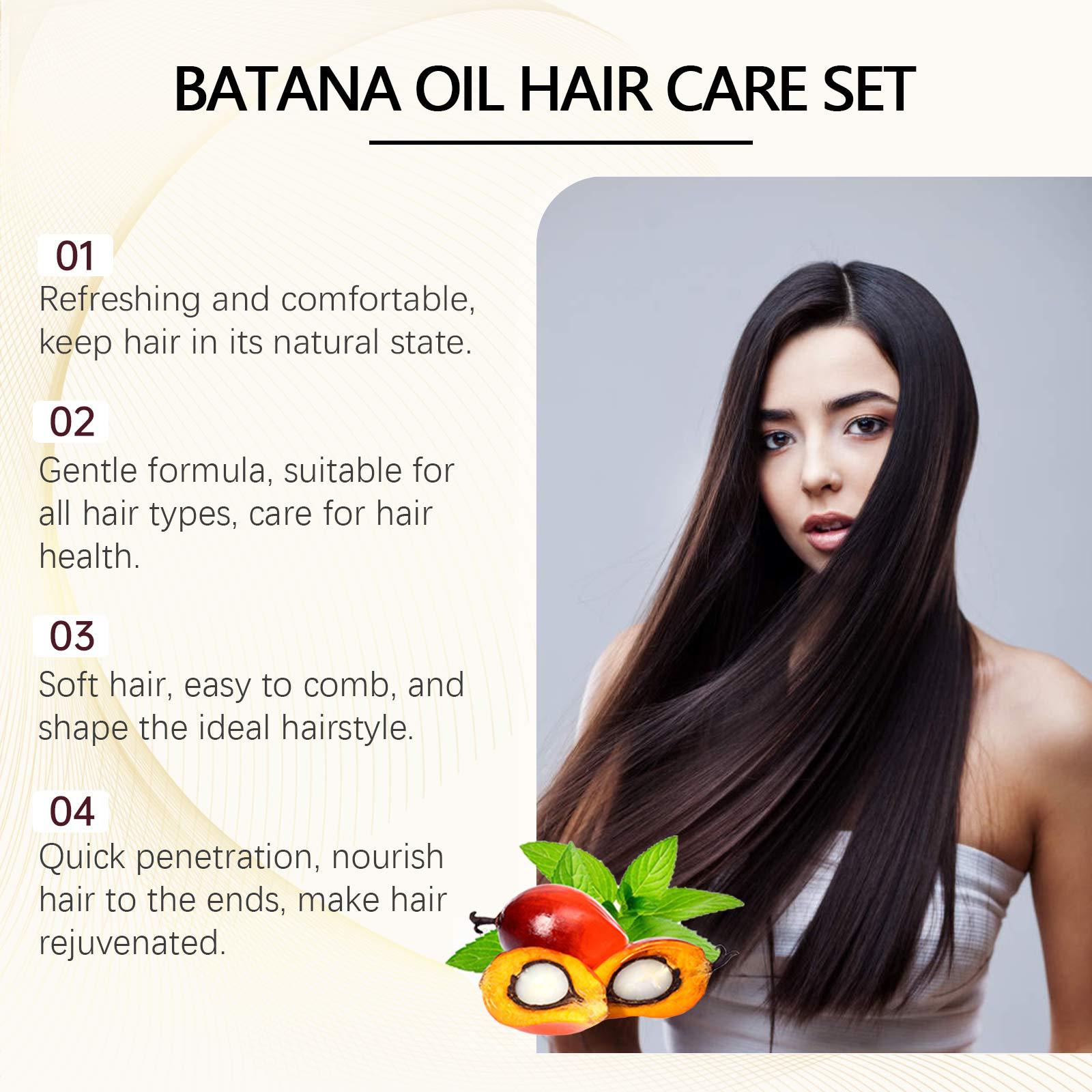 Batana Oil Hair Care Set With Shampoo Conditioner Mask And Oil For Nourishing Hair
