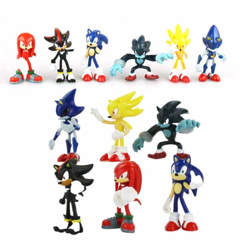 6X Sega Sonic Kids The Hedgehog Figure Collection Toy PVC Action Sets