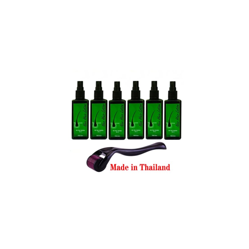 Neo Hair Lotion Hair Root Nutrients 120ml (Pack of 6) with Derma Roller 0.3mm