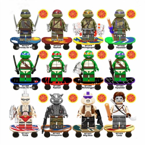 12PCS Teenage Mutant Ninja Turtles Figures Toys Fit Lego
