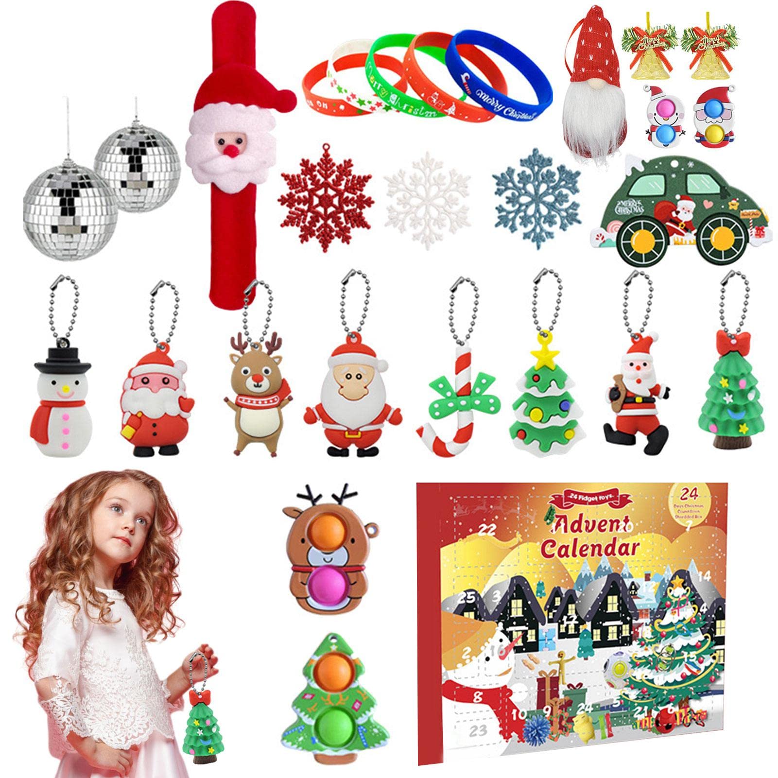 Advent Calendar 2022 Including 24 Pcs Hanging Ornaments Sets DIY Pendants for Christmas Tree 24 Days Countdown Calendar for Decoration Party Birthday Xmas Gift for Kids Girls and Boys