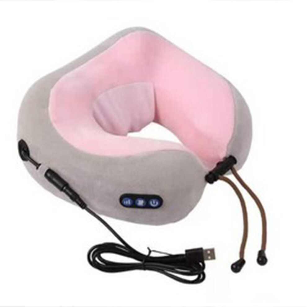 Electric Neck Massagers Heating Rechargeable Memory U-shape Pillow Multifunctional Machine Shoulder Cervical Vertebrae Kneading Massager Health Care Relaxation Tool Soft Sleeping Rest Cushion for Travel Office Plane Train Car Home