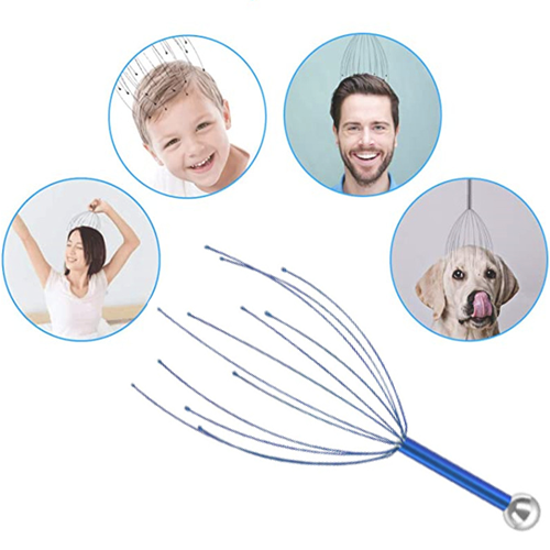 Head Massager Handheld Hair Claw Scalp Massage Scratcher with 12 Fingers Prong for Deep Relaxation Hair Stimulation Body Stress Relax Pain Relief Head Care Headache Stimulates Blood Circulation