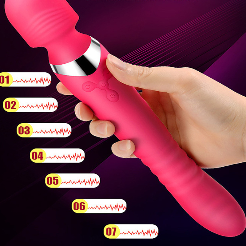 Magic Wand Vibrators for Women Massager G-Spot Dildo Thrusting AV Masturbator Silicone Adult Sex Toys Multi Speed Powerful Vibrating Heating