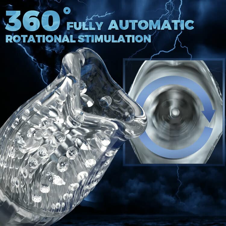 Male Sex Toys Electric Male Masturbator Cup Mastuabors Toys Automatic Masturberbate Adult Oral Pocket Pussy Vibrator Stroker Toy Realistic Massager for Penis Stimulation Rotating Vibrating Functions