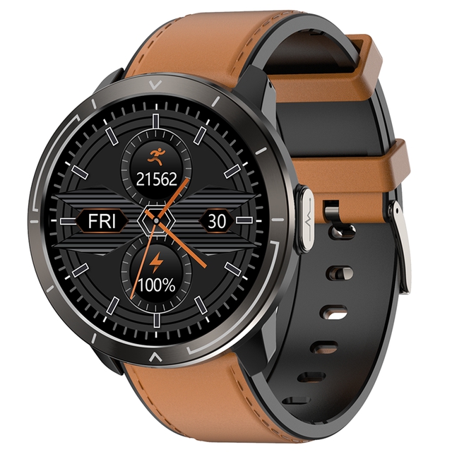 (Brown) Men Business Smartwatch ECG PPG SPO2 BP Health Monitoring