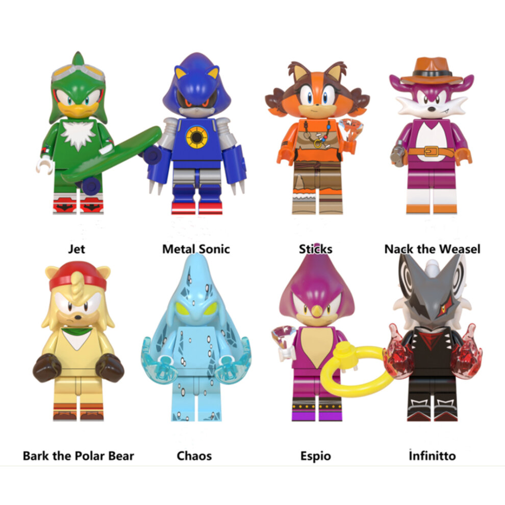Sonic the Hedgehog Building Block Minifigures Toys Collectibles Action Figures Fit Lego Best Gift for Kids 8Pcs Set