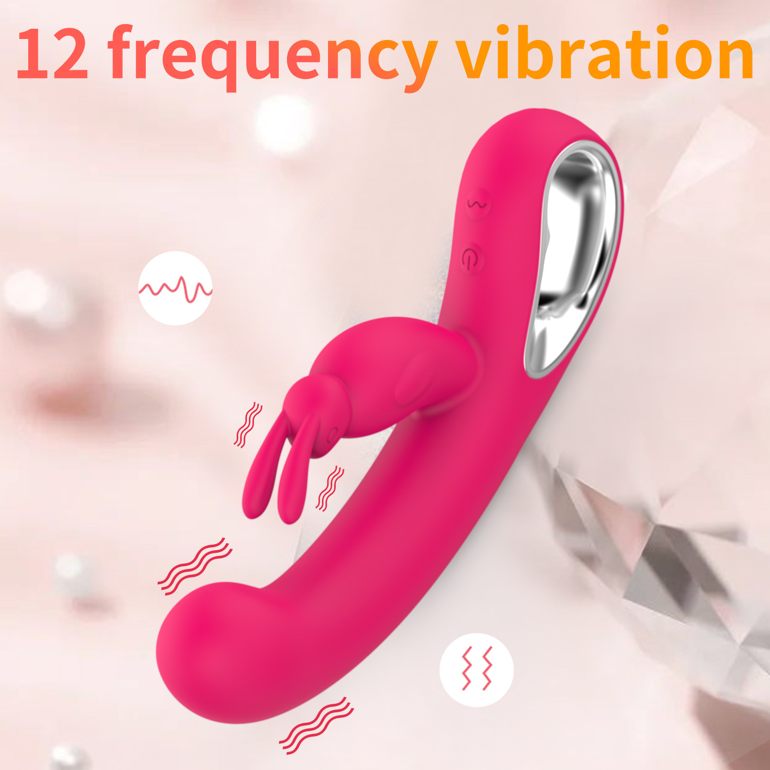 Rechargeable Rabbit Vibrators Sex Toy G spot Massager Realistic Dildo C spot Masturbator 12 Vibrating Modes and 2 Powerful Motors Women Adult Masturbation Machine