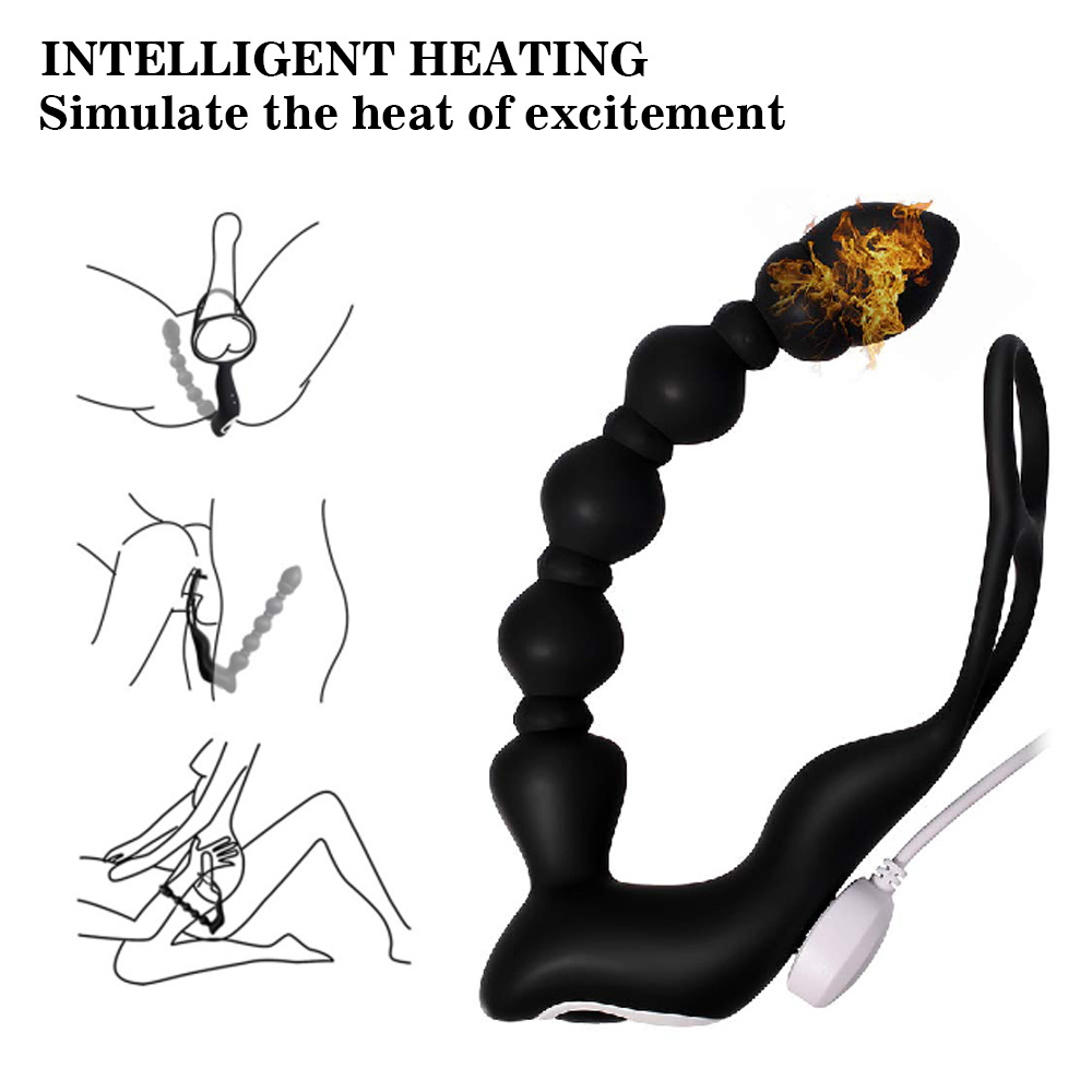Anal Vibrator Massager Sex Toys G spot Stimulation Vibrating Bead Masturbator Adult Toys with Cock Ring Wearable Remote Control
