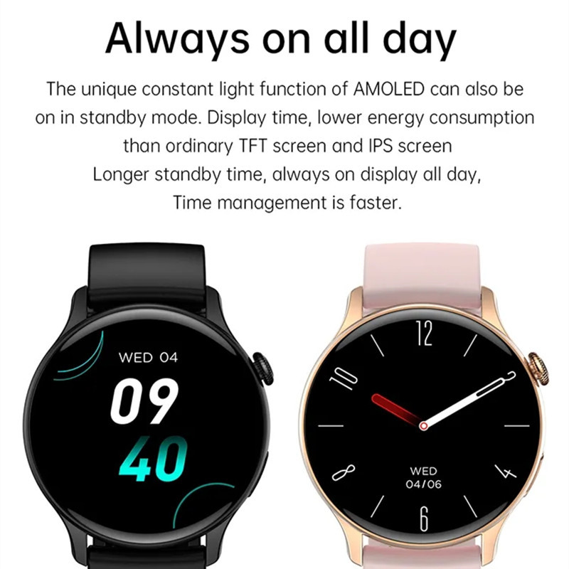 (Black) Smart Watches for Women Sport Fitness Tracker Smartwatches For Samsung Apple iPhone Android IOS Bluetooth Call Blood Oxygen Blood Pressure Health Monitoring Always on Display Waterproof 1.43inch