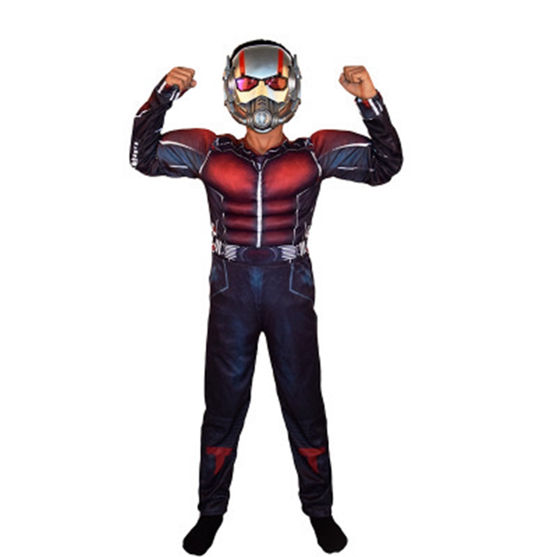 (110~120cm) Marvel Avengers Ant-Man Classic Childs Costume Halloween Muscle Costume Cosplay