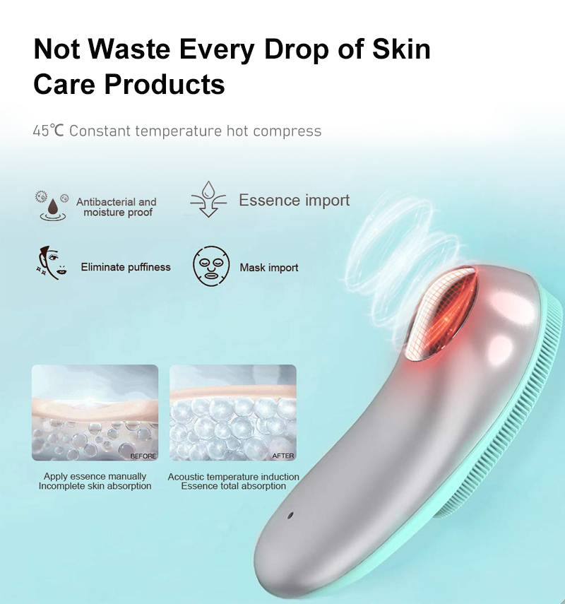 (Pink) Facial Cleanser Silicone Sonic Face Scrubber Electric Face Pore Brush Skin Care Ultrasonic Cleaner Remove Blackhead Beauty Massager Deep Cleansing