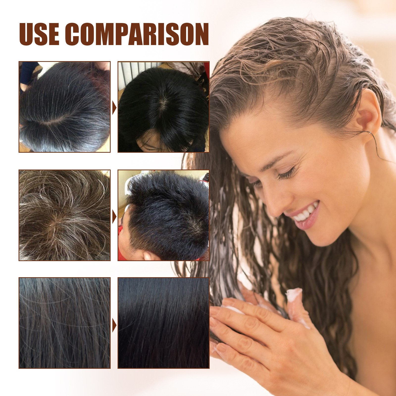 Hair Shampoo Hair Black Shampoo Cover Gray Hair Moisturizing Hair Care