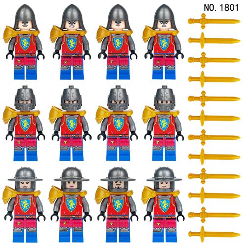 12pcs Medieval Knights Military Dragon Soldiers Building Blocks Mini Figures Fits Lego