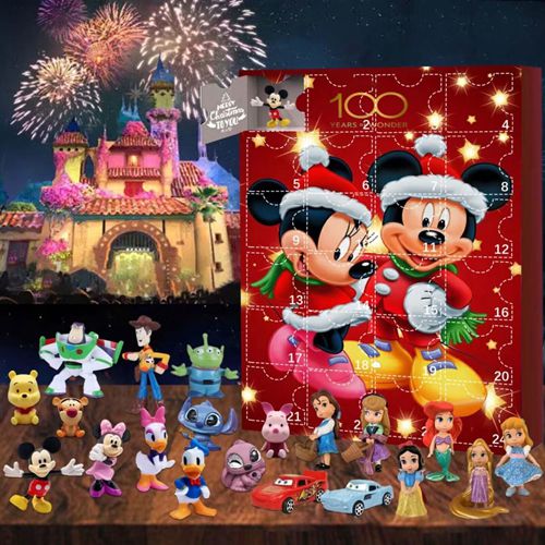 Christmas Advent Calendar 24 Days Kids Toys Disney Figure Mickey Characters Blind Box 2023 Xmas Navidad Gift