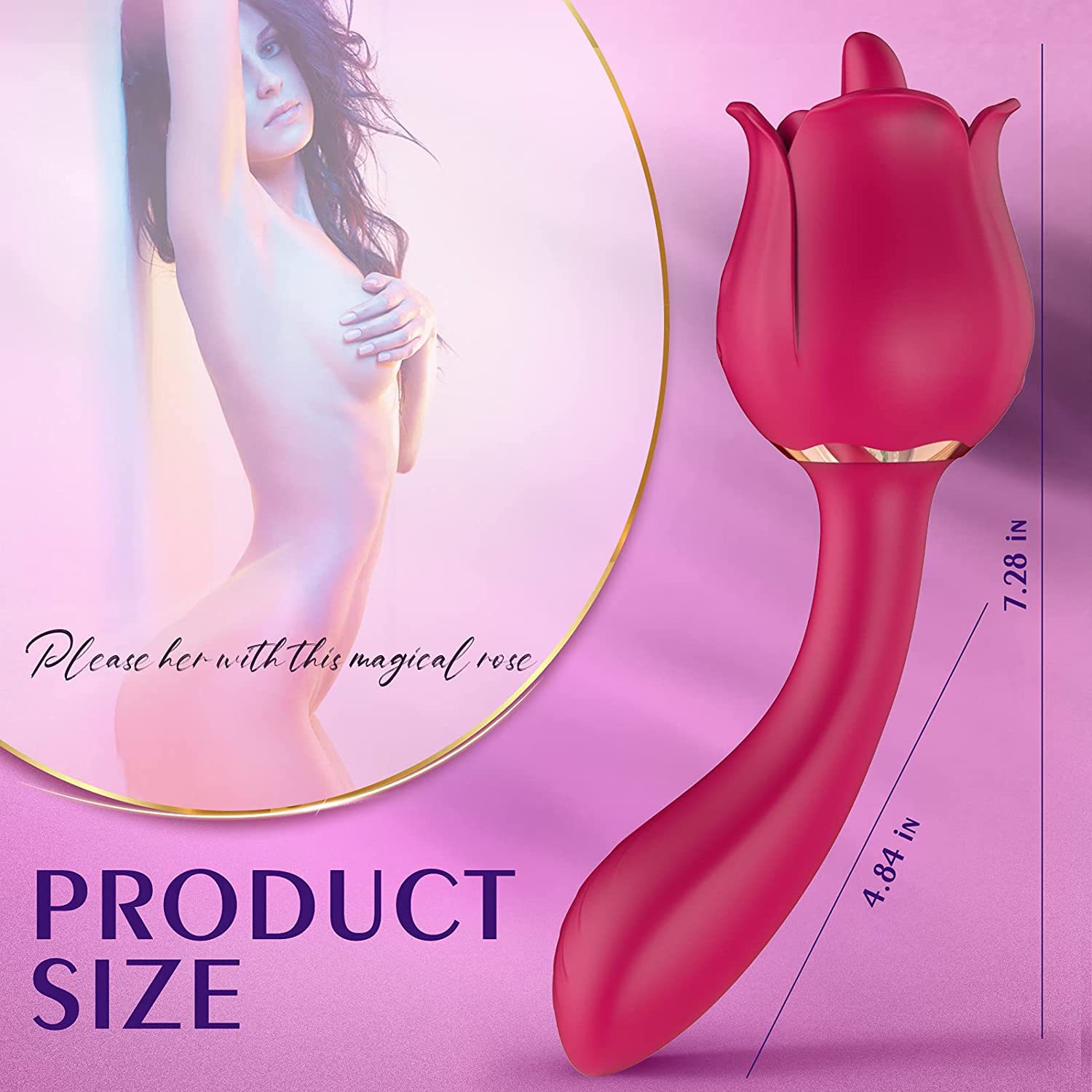 Rose Sex Toy Vibrator Clitoral Tongue Licking Toy Nipples Clitorals G Spot Stimulator for Women Adult Toys for Couples