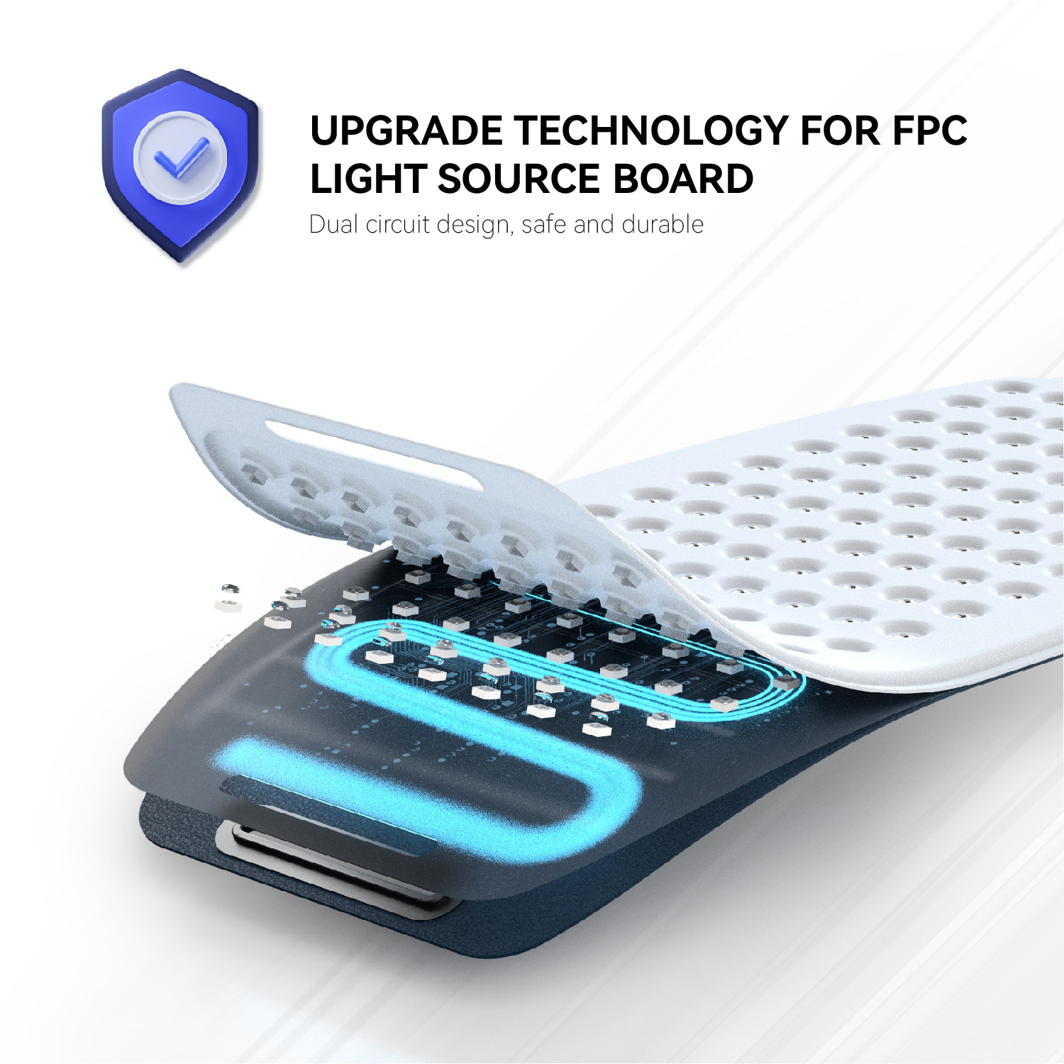 (Grey) LED Red Light Near Infrared Therapy Mask LED Light Machine Honeycomb Matrix Anti-scalding Light Source Wireless
