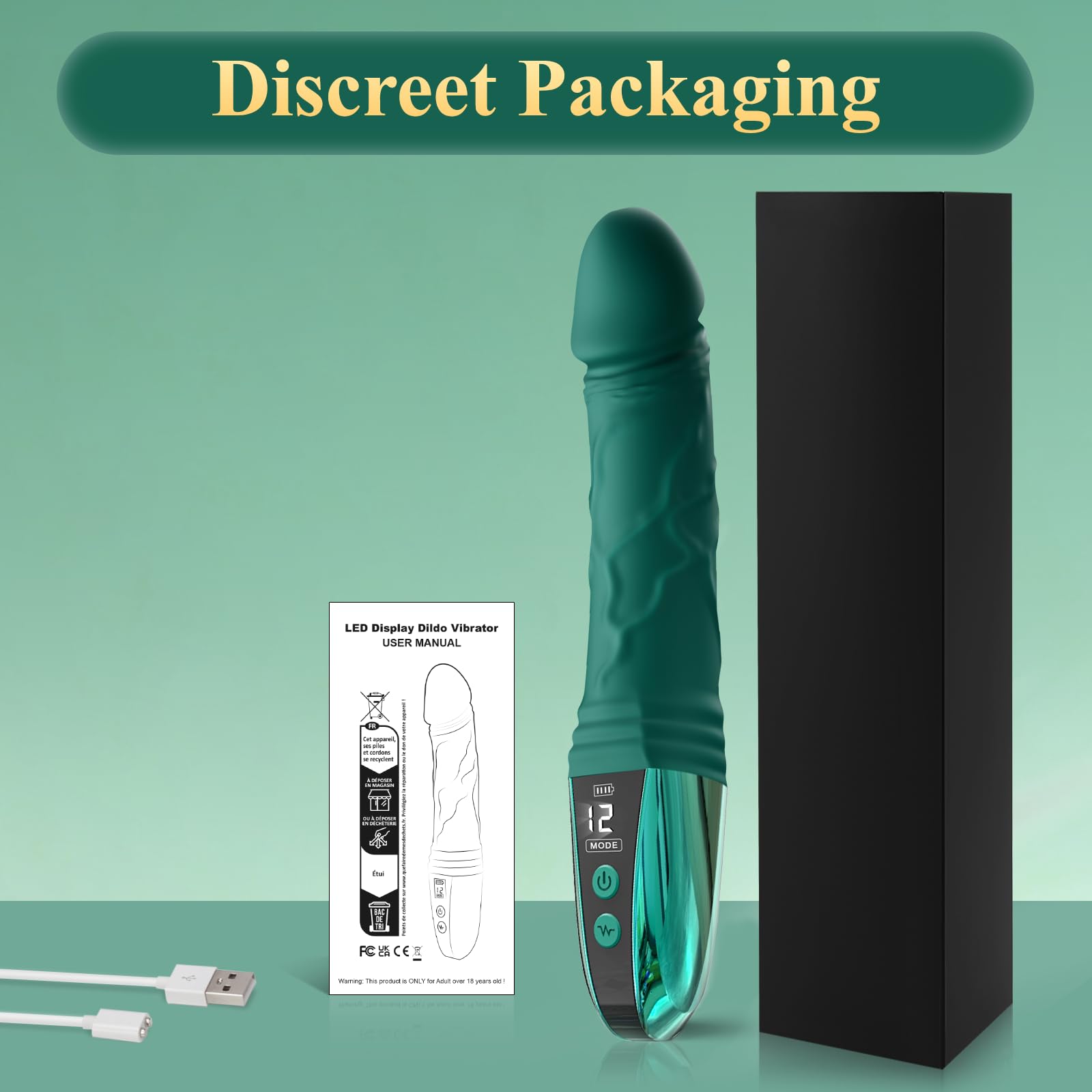 Realistic Vibrator Dildo Sex Toy Anal Dildos Adult Toys with LED Display for Women G Spot Stimulation Vibrating Dildo Anal Vibrators Couples Men Women