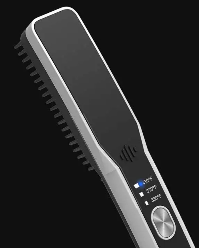 Unisex Adults Cordless Beard Straightener Brush Quick Heated Hair Styler Electric Painless Comb