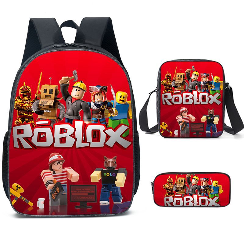 (Style A) 3PCS ROBLOX Game Backpack Lunch Bag Pencil Case Set Kids Gift