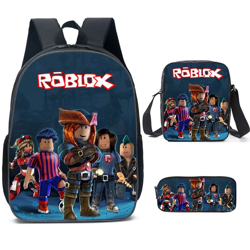 (Style 1) ROBLOX Game School Bag Backpack Student Casual Backpack Set