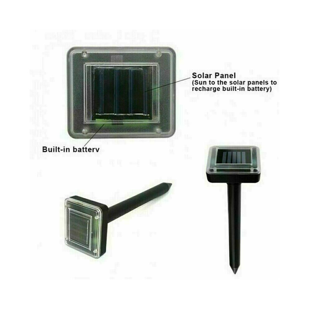 Solar Mole Repellent 4 Pack Mole Repellent Ultrasonic Sonic Mole Repeller with Waterproof Mole Control Voles  Gophers Rats Snakes and Rodents