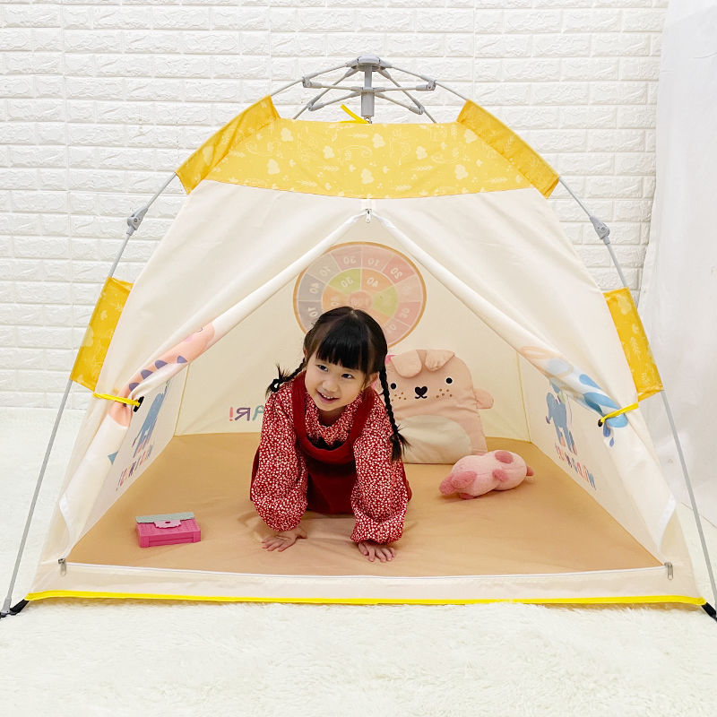 Cute Dinosaur Themed Childrens Playhouse Tent Automatic Pole Speed-Open Indoor Outdoor Tent