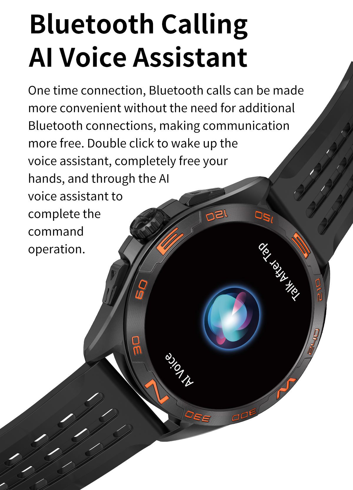 (Black) Smart Watch 1.43inch Amoled Screen Bluetooth Call Music Player Health Monitoring Sports Tracking Men Women Smartwatch for iPhone Android