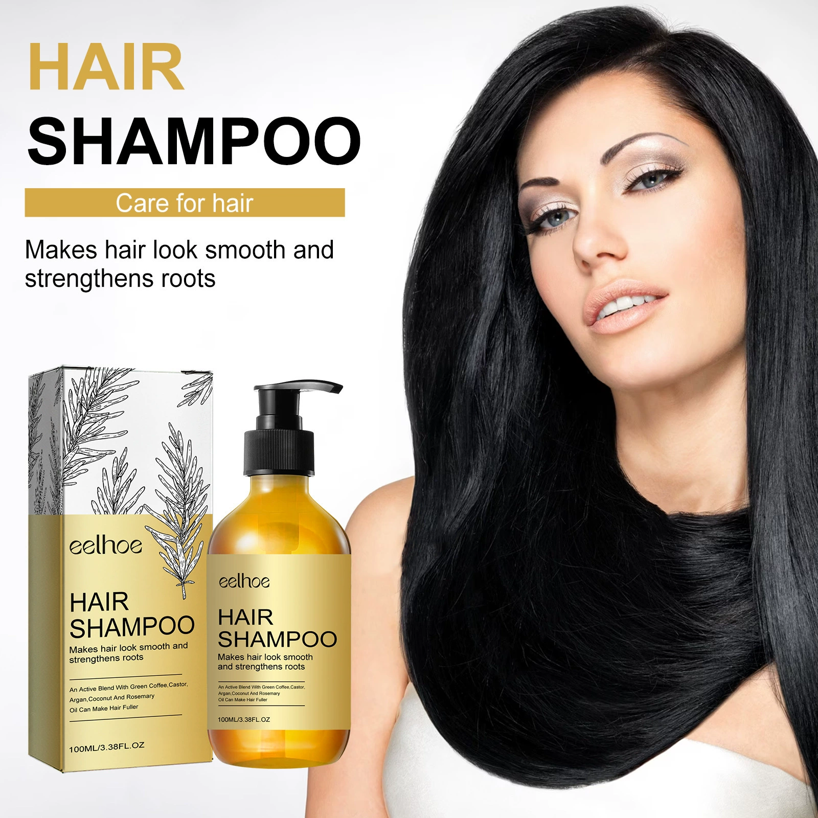 EELHOE Hair Growth Shampoo Rosemary Nourishing Dry Split End Hair Oil Control