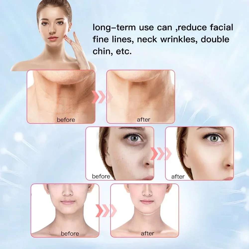 EMS Neck Face Beauty Device 5 Color Light Facial Lifting Machine Skin Tighten Reduce Double Chin Anti Wrinkle Fine Lines Remove Home Skin Care Massager