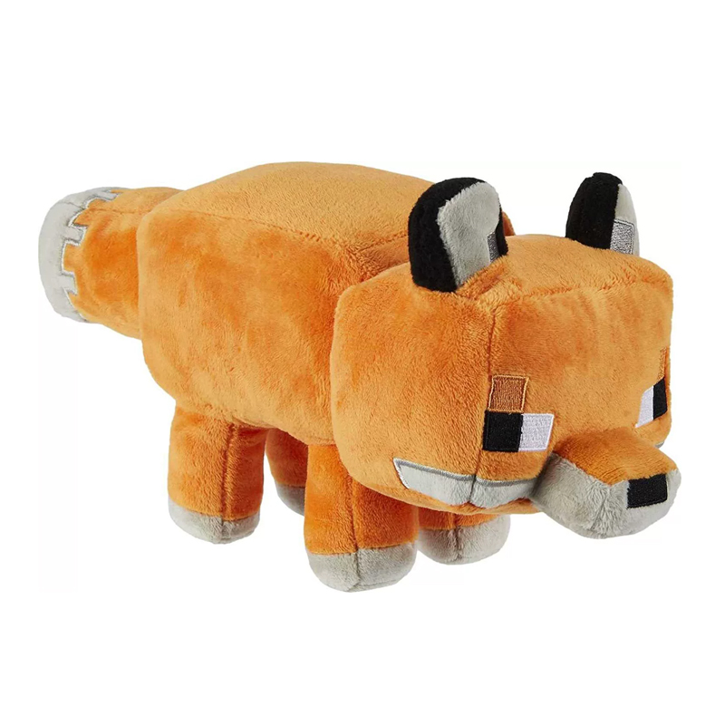Minecraft Fox Plush Pillow Soft Stuffed Animal  Gamer Gift Home Decoration