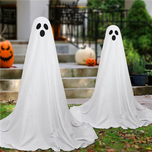 Lighted Spooky Ghost Halloween Decorations Scary Standing Ghost with LED String Lights Home Porch Garden Yard Lawn Party Horror Decor