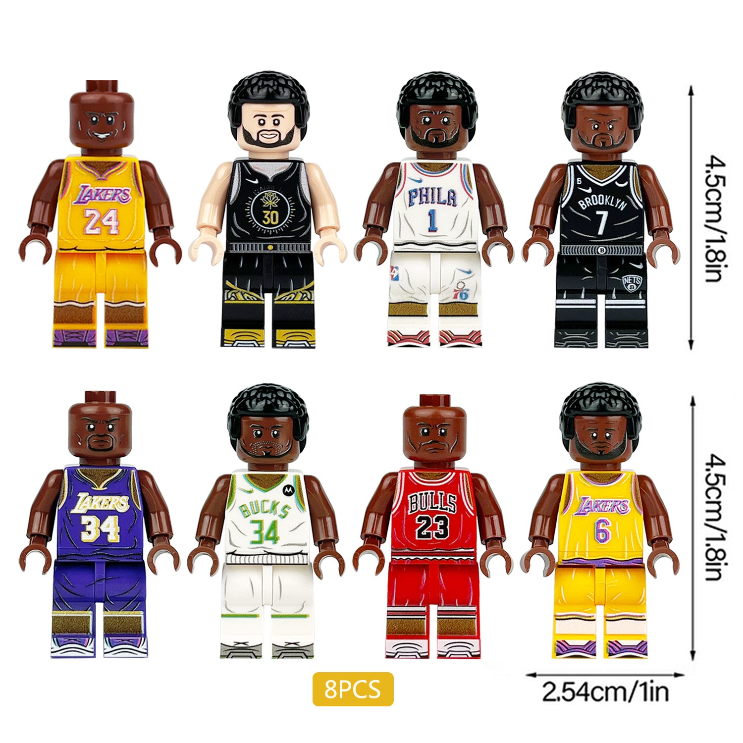 (Style F) Basketball and Football Player Mini Figures Toys Educational Building Blocks Set Long Lasting Enjoyment Countless Hours Of Entertainment for Kids