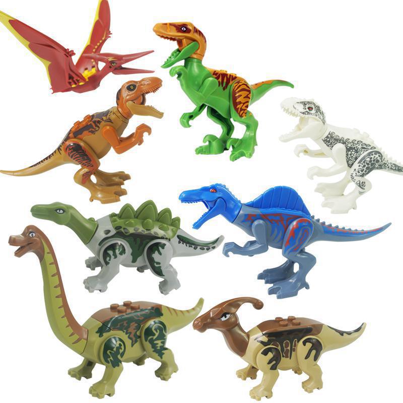 (Dinosaurs A) Dinosaur Building Blocks Toys Mini Figures with Movable Jaws Educational Construction Toy Room Decoration and Festival Gifts for Kids