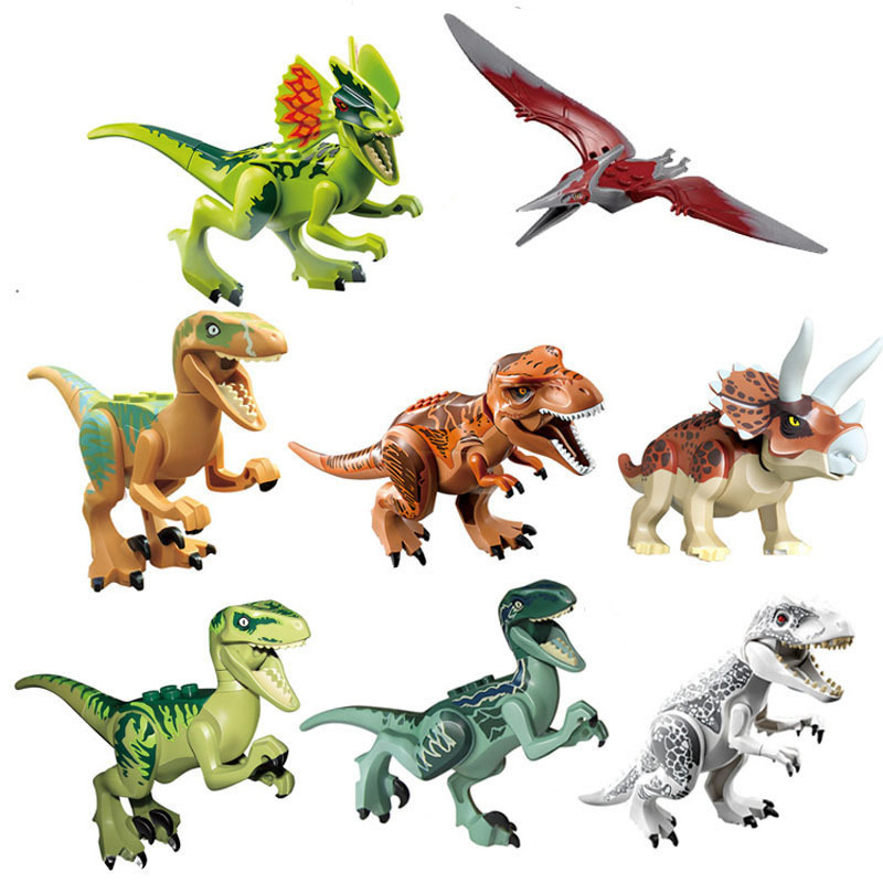 (Dinosaurs A) Dinosaur Building Blocks Toys Mini Figures with Movable Jaws Educational Construction Toy Room Decoration and Festival Gifts for Kids