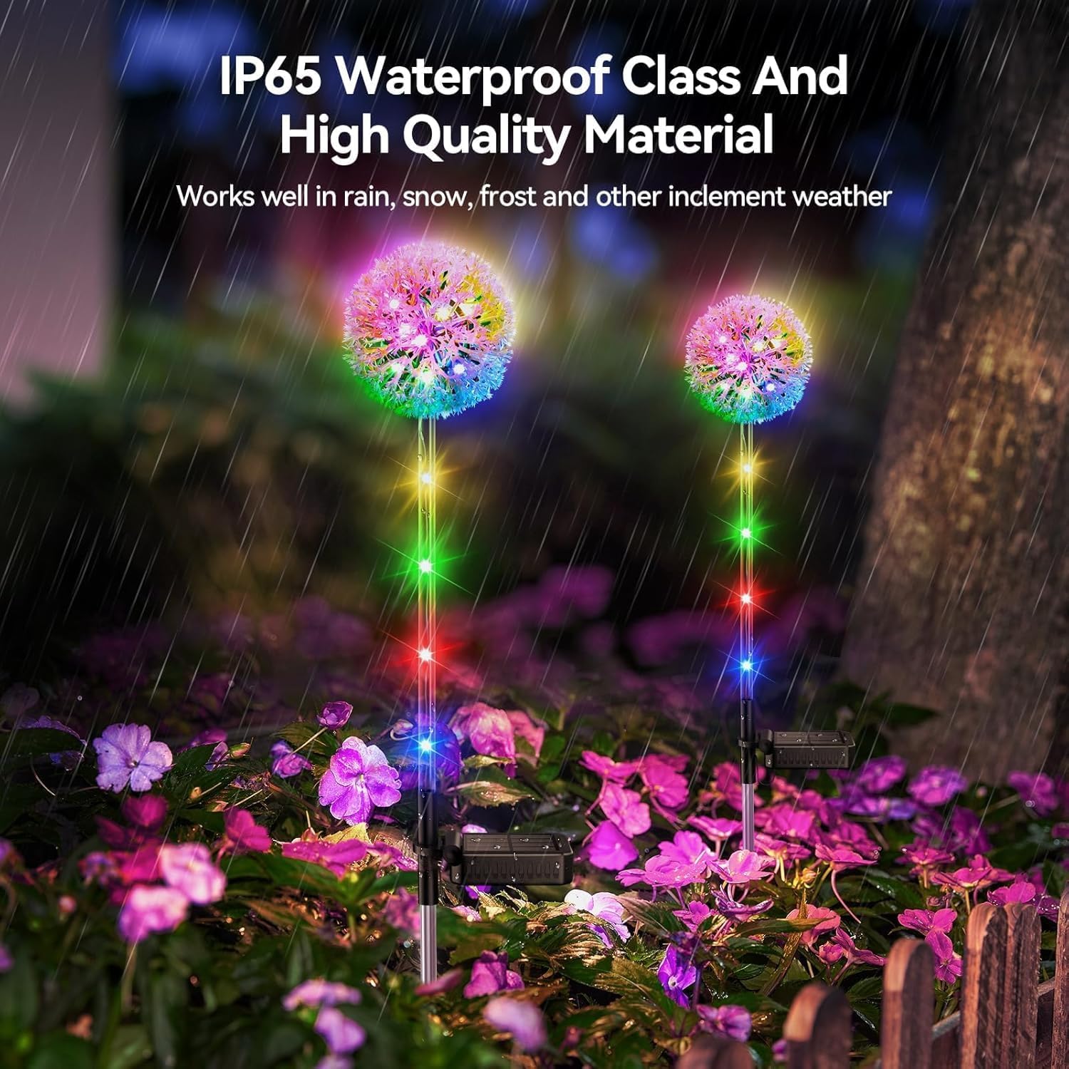 Solar Lights Outdoor Garden 4 Pack Dandelion Garden Lights with 16 Colourful LEDs Waterproof Solar Flower Lights for Lawn Yard Garden Ornaments Outdoor
