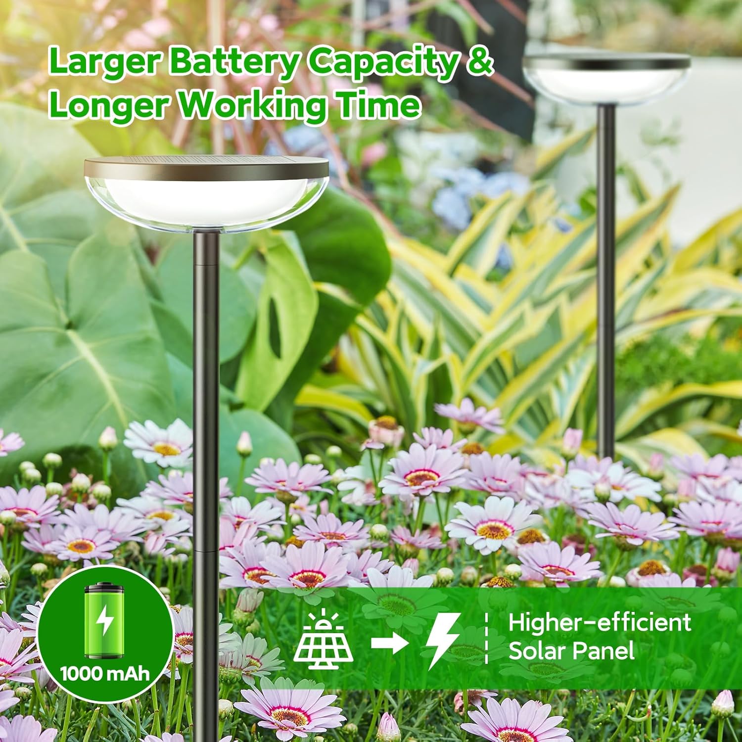 Solar Garden Lights 4 Pack Solar Lights Outdoor Garden Built in 1000mAh Battery Outdoor Ornaments Solar Powered Waterproof for Yard Patio Pathway Decoration 