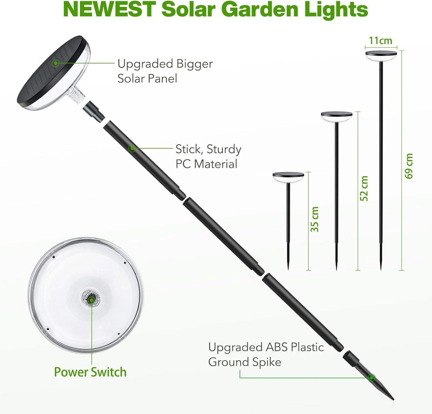 Solar Garden Lights 4 Pack Solar Lights Outdoor Garden Built in 1000mAh Battery Outdoor Ornaments Solar Powered Waterproof for Yard Patio Pathway Decoration 