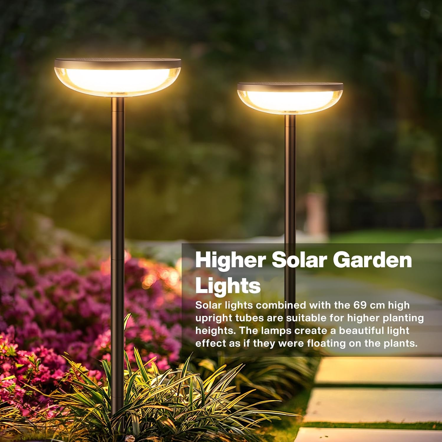 Solar Garden Lights 4 Pack Solar Lights Outdoor Garden Built in 1000mAh Battery Outdoor Ornaments Solar Powered Waterproof for Yard Patio Pathway Decoration 